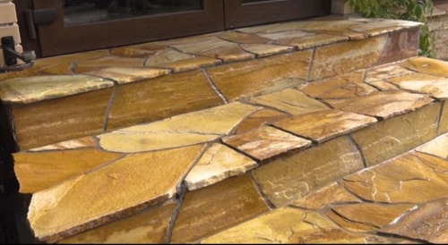 Плитняк златолит жёлтый золотистый для отмостки купить в Элисте