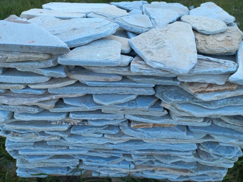 Плитняк златолит зелёный галтованный для цоколя купить в Элисте